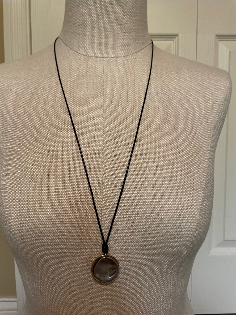 J. Jill Brown Round Pendant Necklace on Black Cord